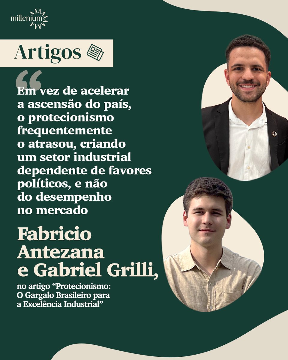 instmillenium's tweet image. Você já ouviu por aí que, graças à proteção estatal, o Brasil tem uma indústria nacional? Mas e se essa história estiver mal contada? Em artigo feito para a Foundation for Economic Education e traduzido para o português, Gabriel Grilli e Fabricio Antezana Duran desafiam a…