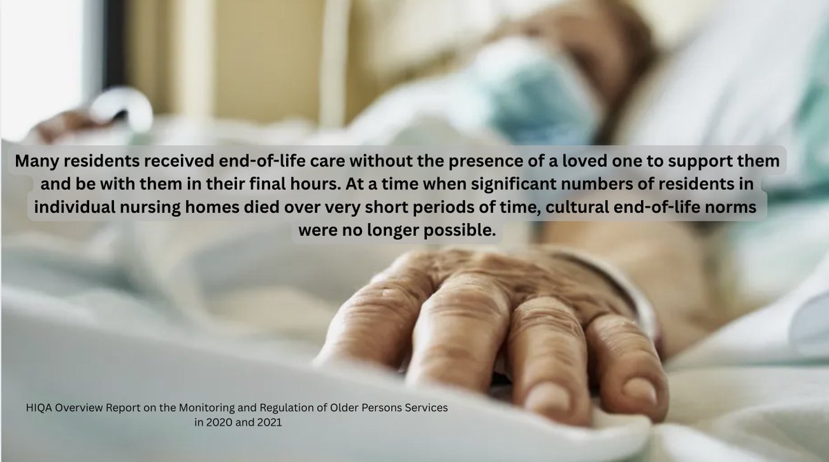 'Covid' didn't kill our elderly, end-of-life protocols did, while families were turned away under the pretence of a 'pandemic'. They died alone with nobody to hold their hand in their final hours. Even HIQA admits this.