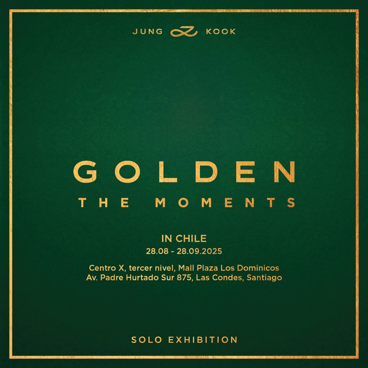 revistakoreain's tweet image. Monday Lab Latam anuncia a “GOLDEN: The Moments”, uma exposição de #JungKook (#BTS) no Chile, que trará uma experiência única com diversos conteúdos exclusivos do artista.
O evento acontecerá entre os dias 28 de agosto a 28 de setembro, no Centro X, en Mall Plaza Los Dominicos,…