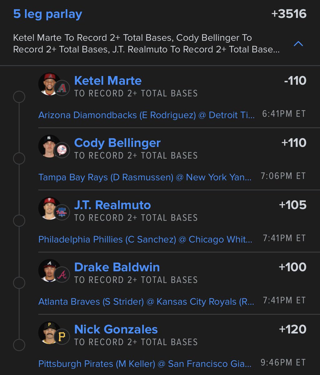 Lottolocks's tweet image. +3516 #MLB ⚾️ TOTAL BASES LOTTO 🔥

#GamblingX