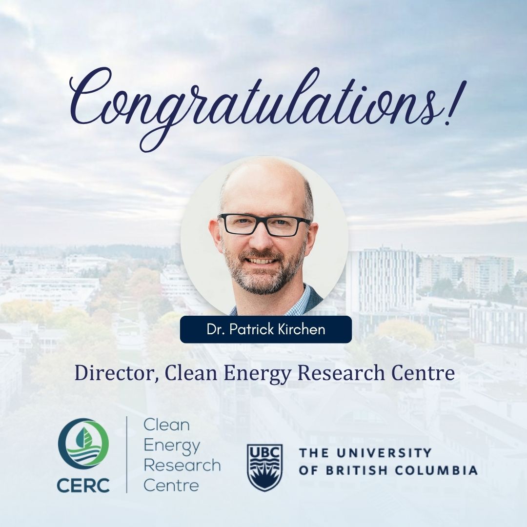 🎉Big congrats to Dr. Patrick Kirchen on his new role as Director of the Clean Energy Research Centre #CERC! ⚡ He’ll be steering a global powerhouse in #CleanEnergy #innovation—where bold ideas are developed, tested, and launched to tackle #ClimateChange and power a more