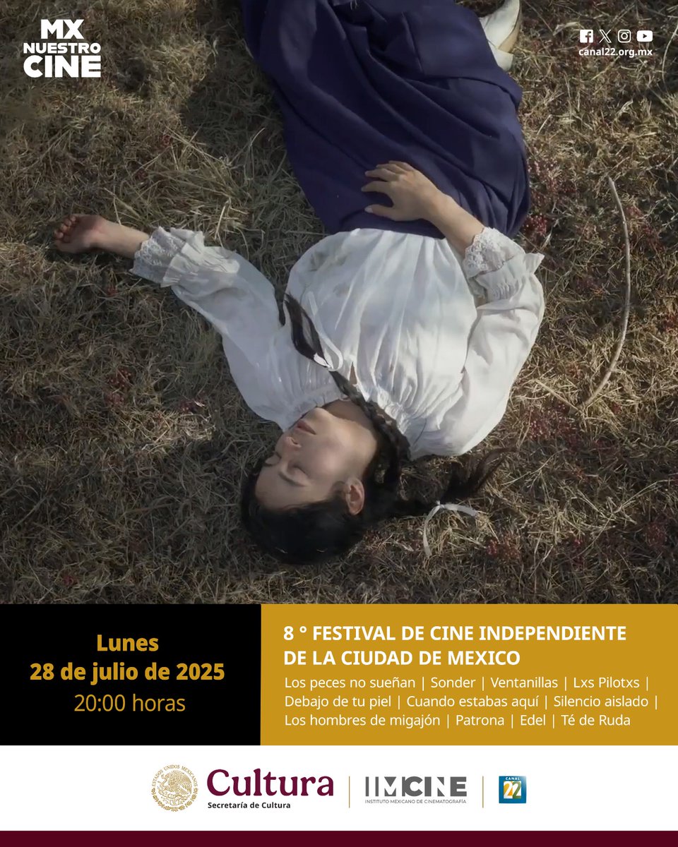📺🎬El 8° Festival de Cine Independiente de la Ciudad de México, es un espacio de carácter internacional que busca promover, difundir y estimular la cultura cinematográfica.

👉Disfruta de esta selección de materiales audiovisuales:

⏰Lunes 28 de julio, 20:00 h