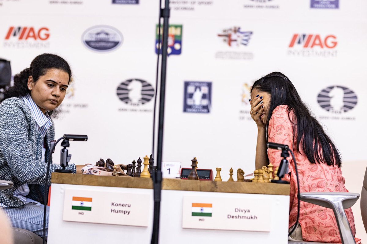 FIDE_chess's tweet photo. 🤩 FIDE Women’s World Cup 2025 closing ceremony: A night of music, memories, and triumph in Batumi!

🥇 Gold – Divya Deshmukh
🥈 Silver – Humpy Koneru
🥉 Bronze – Tan Zhongyi
4th place – Lei Tingjie

A tiebreak full of emotion. A closing ceremony full of heart.
Thank you, Batumi 🇬🇪❤️

📷 FIDE/Anna Shtourman, Andrei Anosov

#FIDEWorldCup

Read more: 
🔗 https://t.co/zdTYWUIZGJ