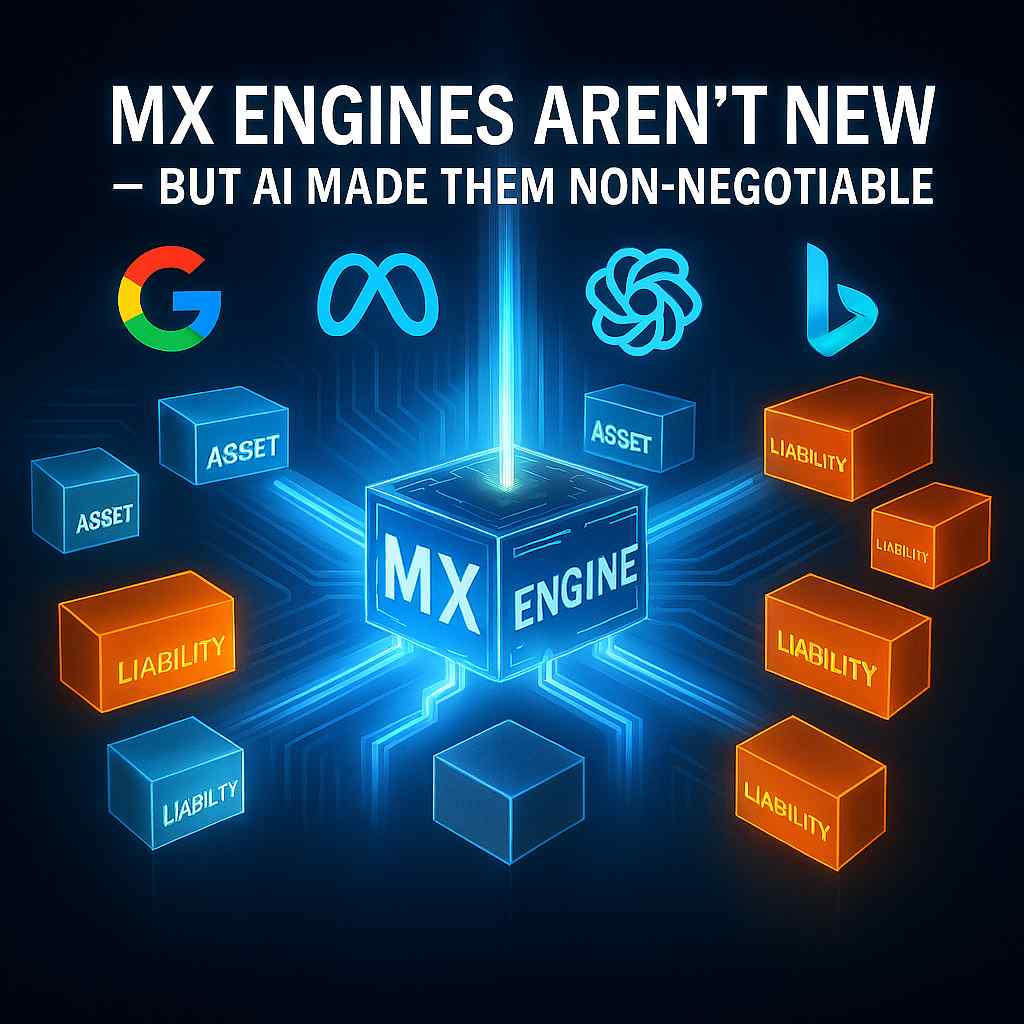 MikeSimps0n's tweet image. The MX Engine used to be a Competitive Advantage.

AI made it mandatory.

🔗 Full article: mikesimpson.co.uk/2025/07/28/mx-…

#SovereignSEO #AIsearch #MachineExperience