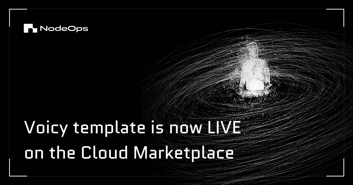 BuildOnNodeOps's tweet image. 📣 NodeOps Cloud Update 📣
We're proud to announce that Voicy, the decentralized audio marketplace and one of the winners of the NodeOps hackathon at @Permissionless, has now received their bounty!
Even better? Their template is now live on the Cloud Marketplace ✅
Deploy…