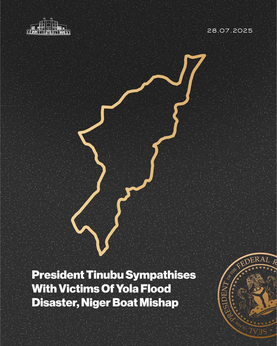 NGRPresident's tweet image. President Tinubu Sympathises With Victims Of Yola Flood Disaster, Niger Boat Mishap