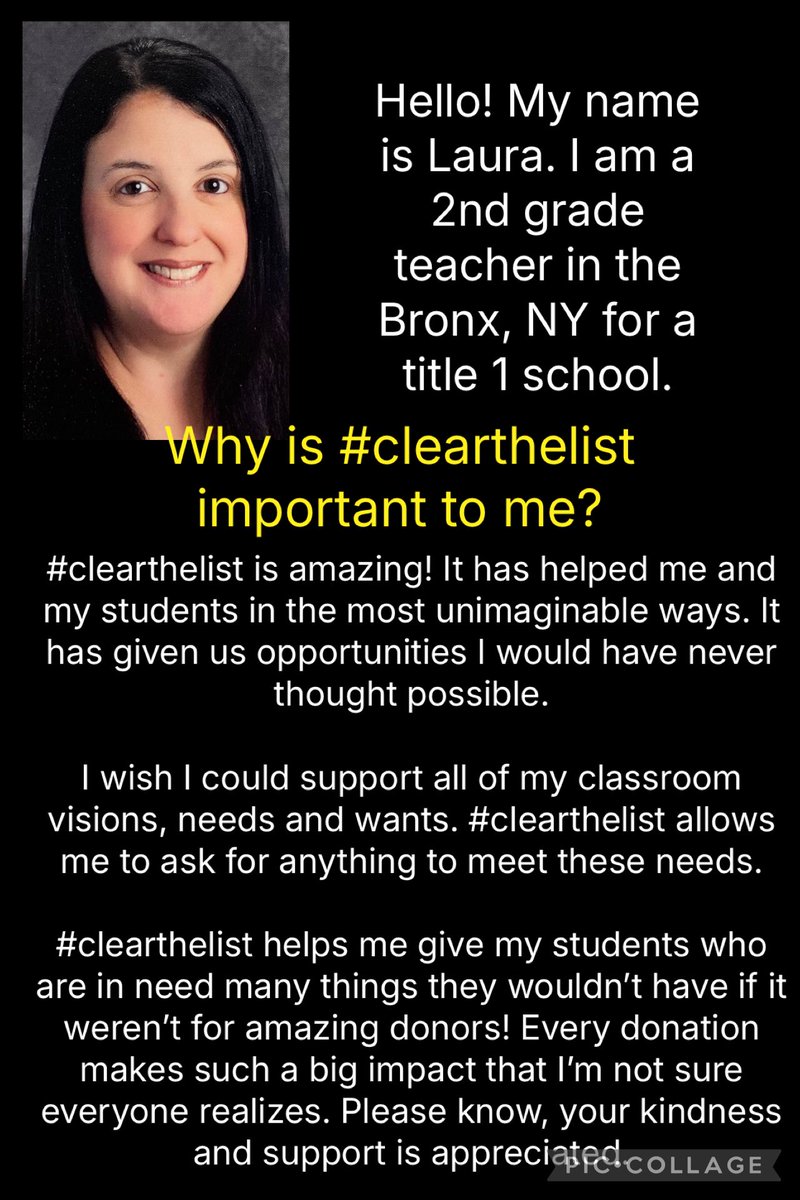 Laura_Rest23's tweet image. #teachertwitter #Teachersof𝕏 Let’s do a 📌 for 📌! Let me know with a ✅.

Please help #clearthelist! I’m a 2nd grade teacher in the Bronx, NY at a title 1 school. Anything would help and is appreciated! #Teachersof𝕏 #ClearTheLists2025 #teachertwitter 

amazon.com/hz/wishlist/ls…