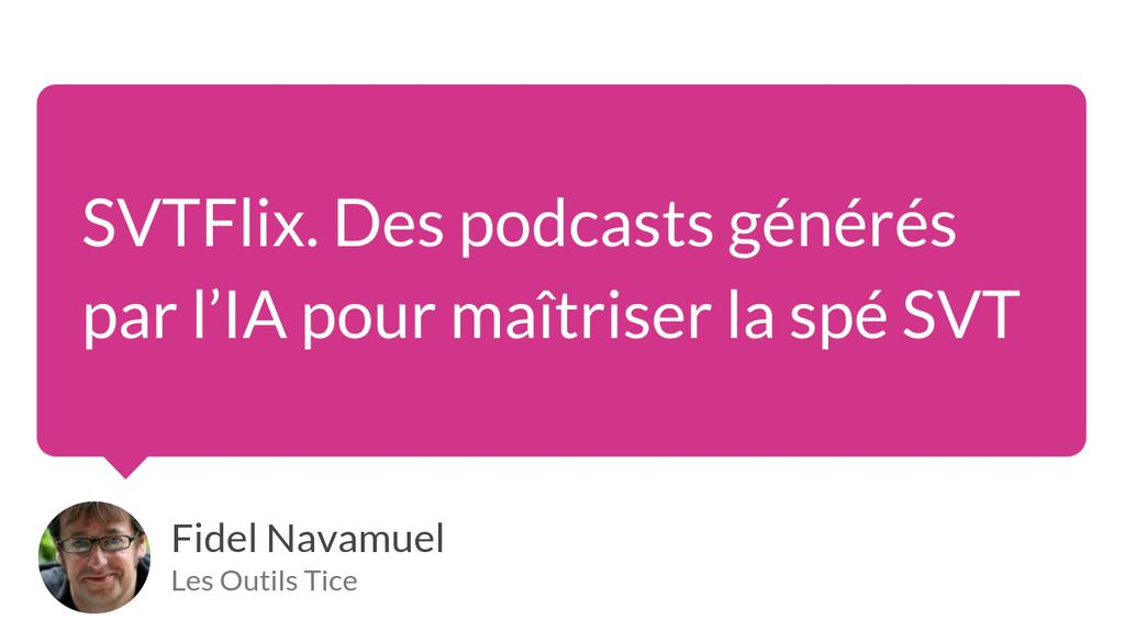 SVTFlix est la preuve qu'il est possible d'intégrer l'intelligence artificielle dans les pratiques pédagogiques sans perdre le sens de l'enseignement.

Lire 👉 lttr.ai/AhAhw

#IA #podcasts