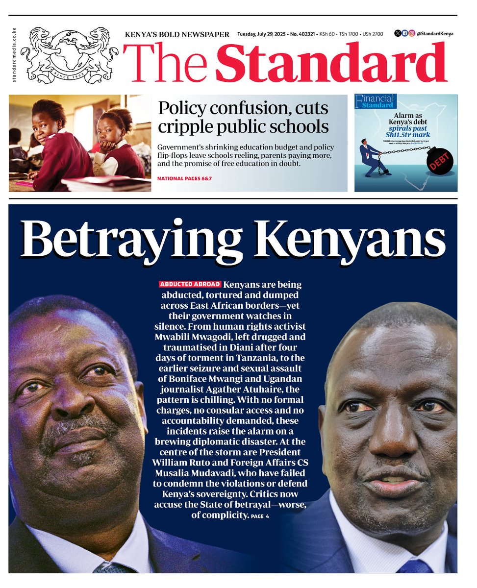 MwangiHub's tweet image. Ladies and Gentlemen, The Standard Newspaper 📰