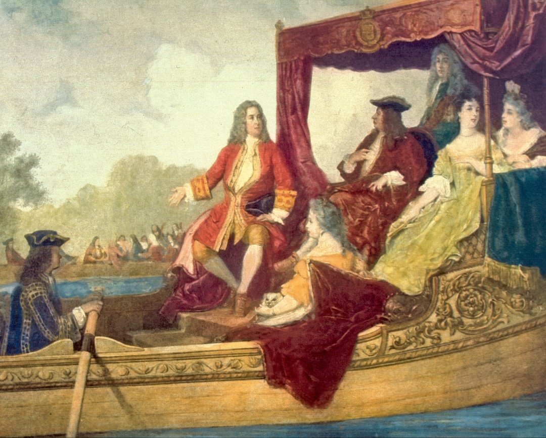 MarkHay55822123's tweet image. At 8pm on 17th July 1717 King George I embarked on the royal barge at Whitehall for a trip up the Thames to Chelsea. Musicians on an accompanying barge gave the first performance of the 'Water Music' by G F Handel. The King was delighted and the music was repeated on his return.