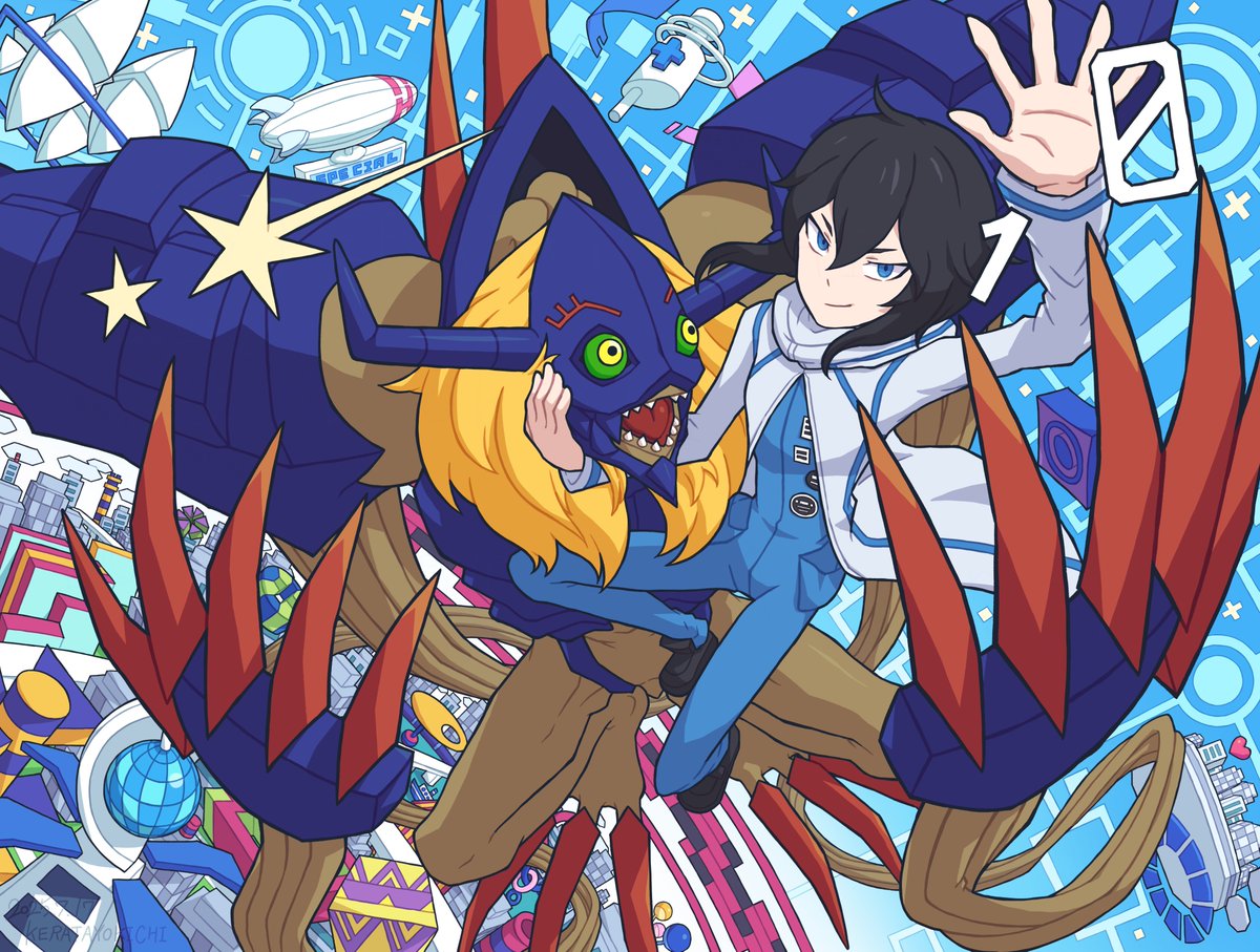 keratayokichi's tweet photo. デジモンカードゲーム
真田アラタ&amp;ディアボロモン
SPおめでとうイラスト！🎊🎉

あんなに可愛いディアボロモンが公式から、しかもSPカードで拝めるなんて最高すぎた…！
うおおおおおGETできたらいいなｧｧｧｧ！！！！（（･▿･三 ･▿･））
#デジカ #サイスル #diaboromon https://t.co/EhDUVXOnCy