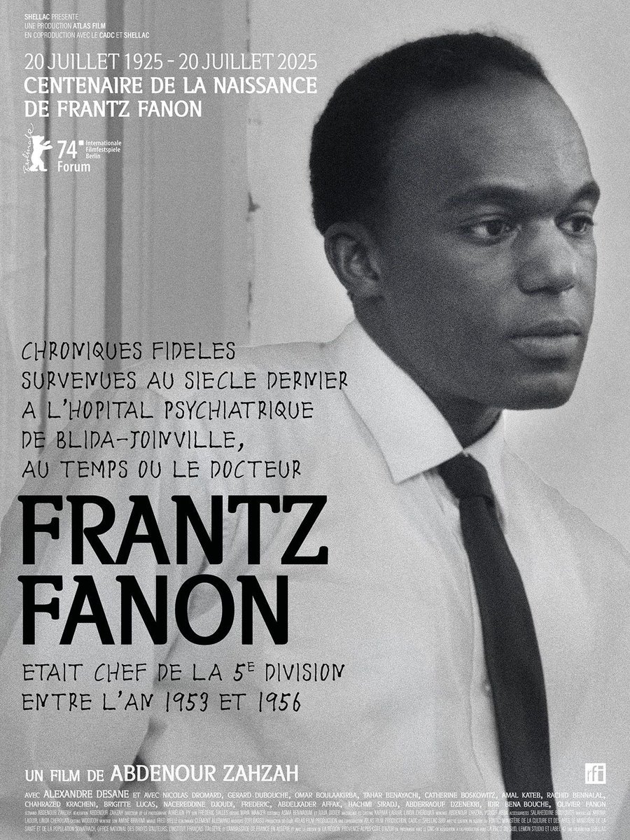 MES CINÉPHILES NOUVELLE IMPORTANTE 🎬

Nouveau film sur Frantz Fanon le 23 juillet. Il a été réalisé par l’Algérien Abdenour Zahzah, dans le respect de la famille de Fanon. (contrairement à celui Jean-Claude Barny)
C’est très important qu’on soutienne le film en salles !!!