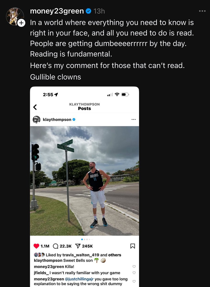 Draymond Green comments on the post 😭😭😭