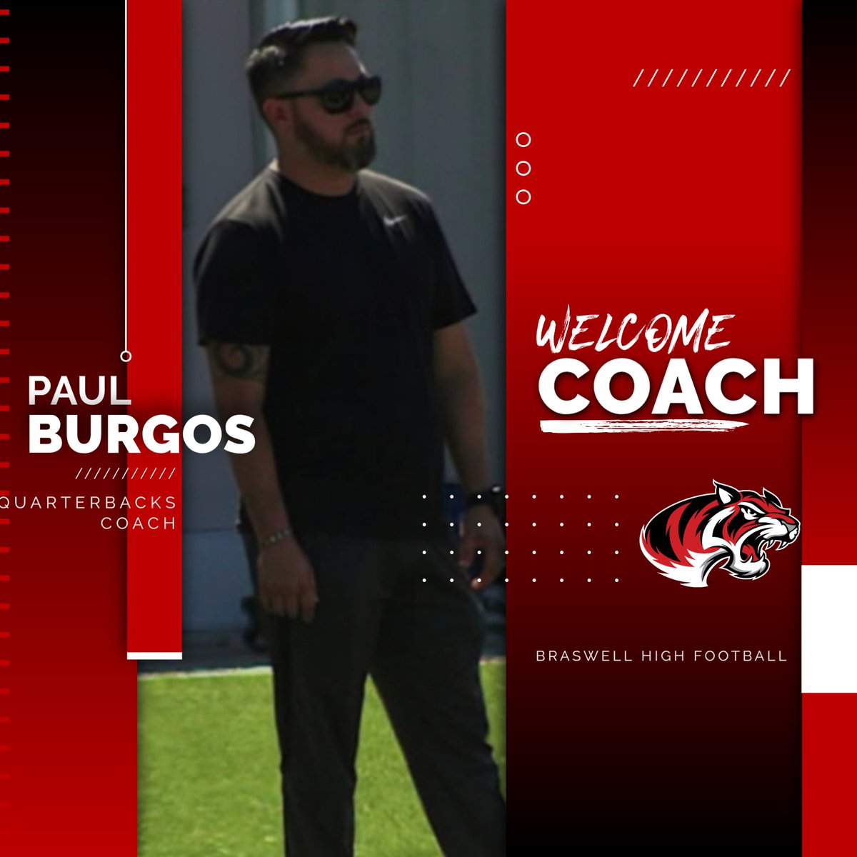 Braswell Bengal Football (@bengallifestyle) on Twitter photo 𝐖𝐄𝐋𝐂𝐎𝐌𝐄 𝐓𝐎 𝐓𝐇𝐄 𝐉𝐔𝐍𝐆𝐋𝐄! 🐅
We are proud to announce a new addition to our coaching staff.
Welcome to the jungle Coach Paul Burgos as our new Quarterback Coach
<a href="/burgos_coach/">Coach Burgos</a>
#KeepChoppingWood 🪓 𝐖𝐄𝐋𝐂𝐎𝐌𝐄 𝐓𝐎 𝐓𝐇𝐄 𝐉𝐔𝐍𝐆𝐋𝐄! 🐅
We are proud to announce a new addition to our coaching staff.
Welcome to the jungle Coach Paul Burgos as our new Quarterback Coach
<a href="/burgos_coach/">Coach Burgos</a>
#KeepChoppingWood 🪓