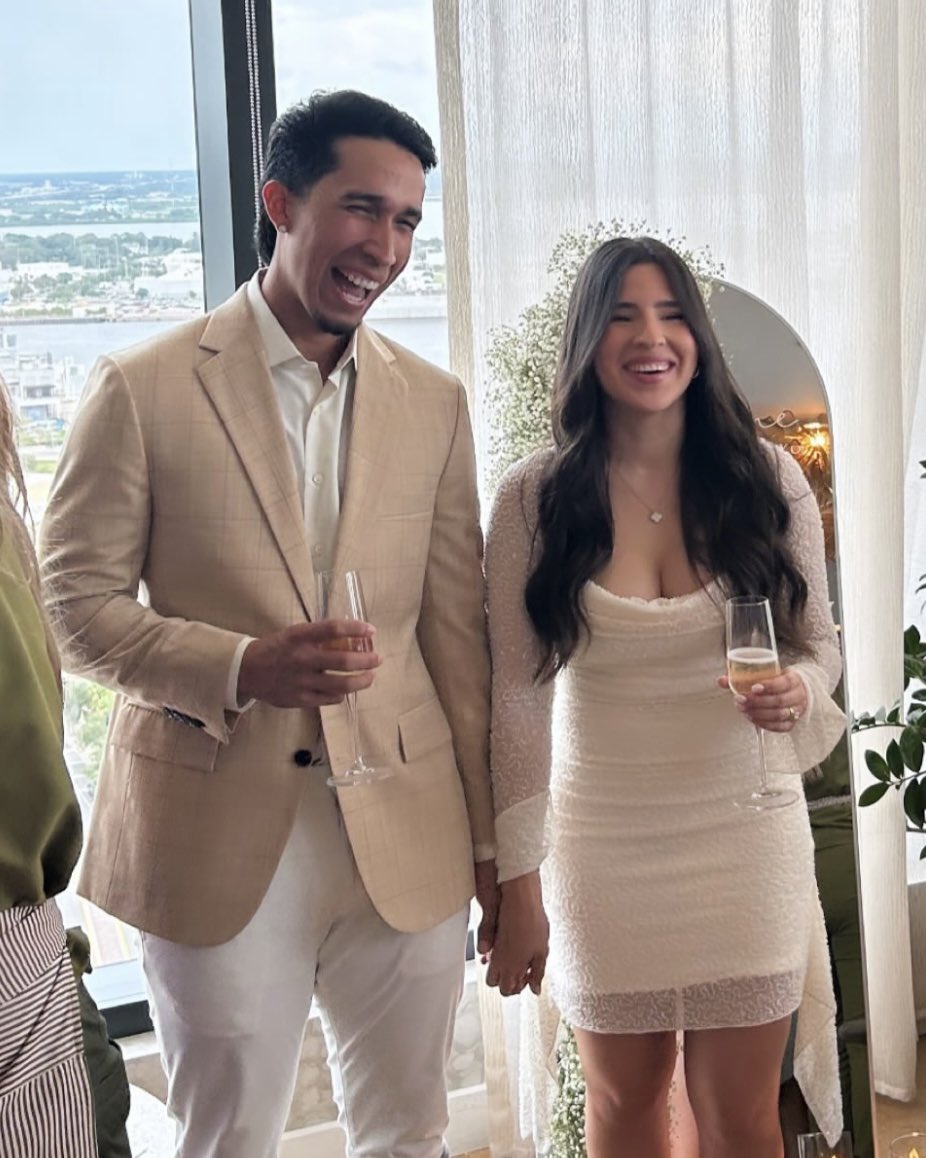 Cheers to Mr. &amp; Mrs. Cabrera! Congrats to the newlyweds! 🥂💙