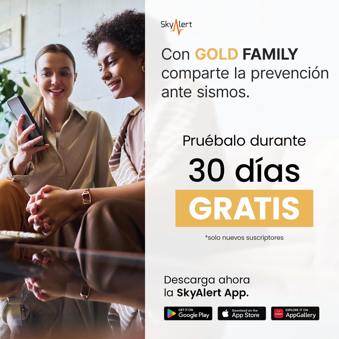 SkyAlertMx's tweet image. 📱💻 La seguridad de los tuyos, siempre en tus manos. Con #GOLDFamily, puedes recibir alertas sísmicas en 4 dispositivos.

Suscríbete ahora 👇
skyalert.page.link/enT8 

#SkyAlert #SkyAlertApp #AlertaSísmica #LaAlertaConfiable