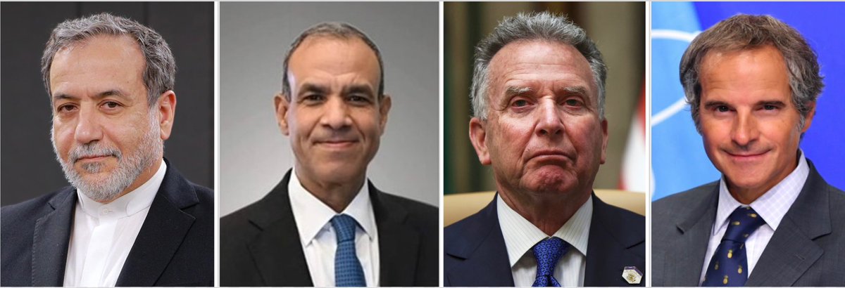 Foreign Minister of #Egypt Abdel-Atty had a phone call with #Iran’s Foreign Minister Araghchi. He also spoke by phone with US Presidential Envoy Witkoff and IAEA chief Grossi. Egyptian top diplomat stressed resuming nuclear negotiations &amp; urged avoiding a renewed conflict.
