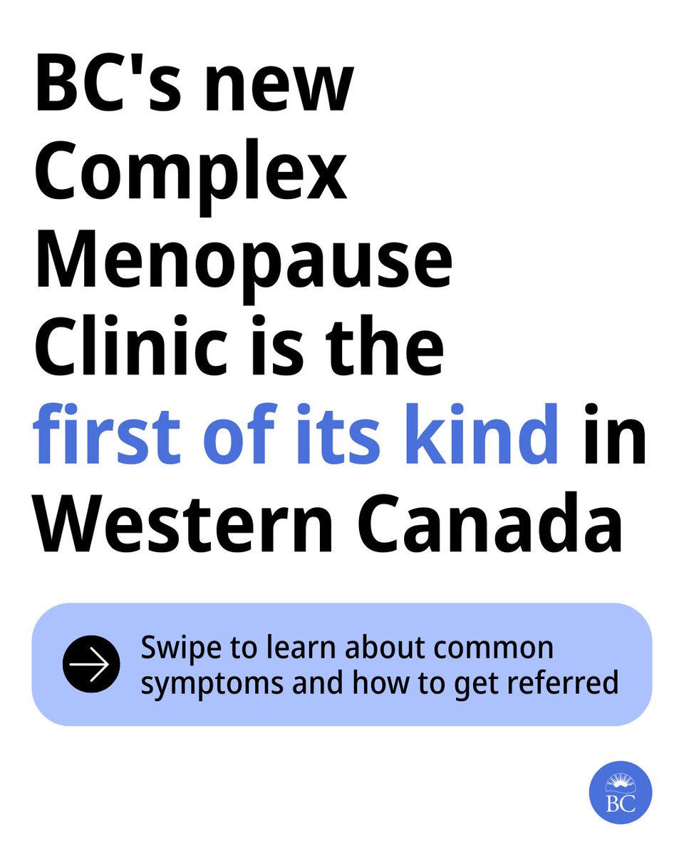 BCGovNews's tweet image. The new Complex Menopause Clinic at BC Women’s Hospital is the first of its kind in Western Canada — designed for women and gender-diverse people navigating severe symptoms.
Learn more 👉 news.gov.bc.ca/32543
