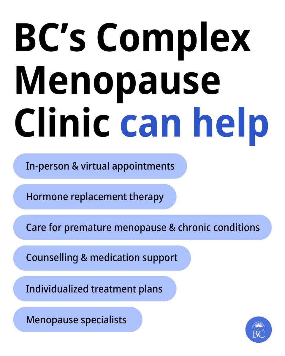 BCGovNews's tweet image. The new Complex Menopause Clinic at BC Women’s Hospital is the first of its kind in Western Canada — designed for women and gender-diverse people navigating severe symptoms.
Learn more 👉 news.gov.bc.ca/32543