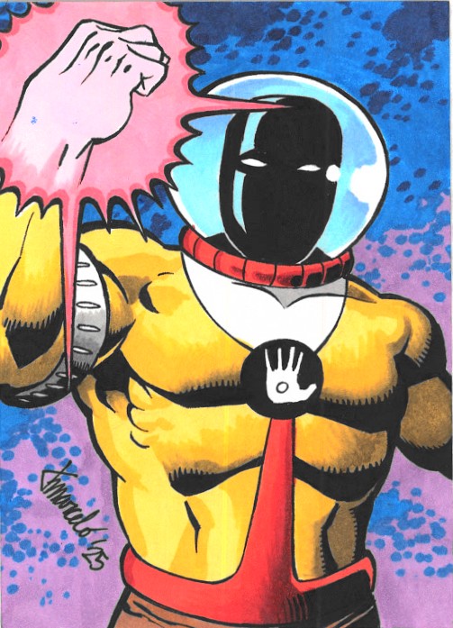 JasPosey's tweet image. My acquisition of Mano sketch card by @KuddlyArt cafurl.com/?i=31927 #TylerMarcelo #artpurchase #sketchcard #Mano #FatalFive #Angtu #LegionofSuperVillains #LegionofSuperHeroesart #FatalFiveart #DCComics #comicart #DCSupervillains #supervillain #supervillainart