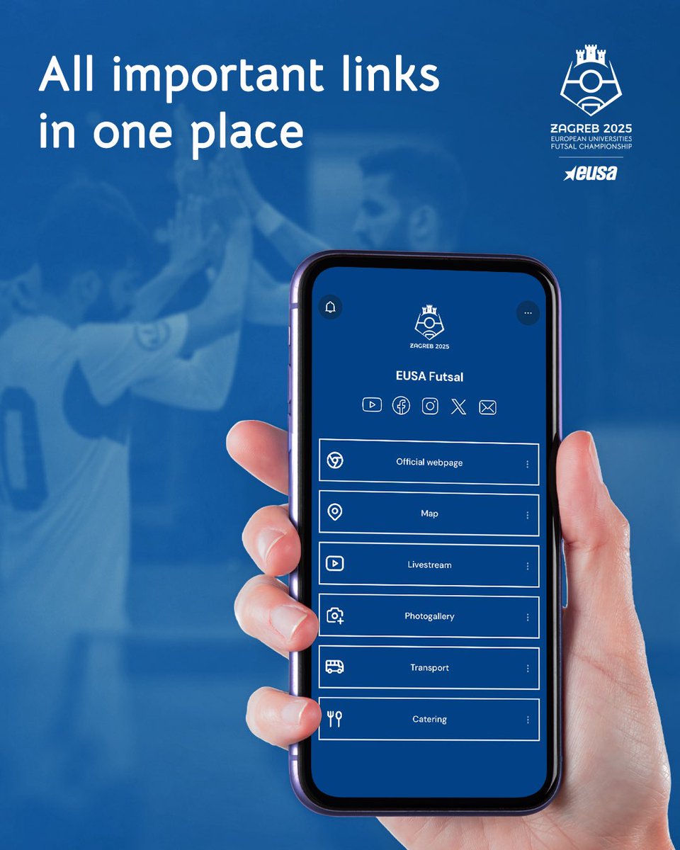 🔗 All key info in one place!
Website, handbook, livestream, transport, results &amp; more — find it all at:
👉 linktr.ee/eusafutsal

#Zagreb2025 #EUSAFutsal #Futsal2025 #UniSport