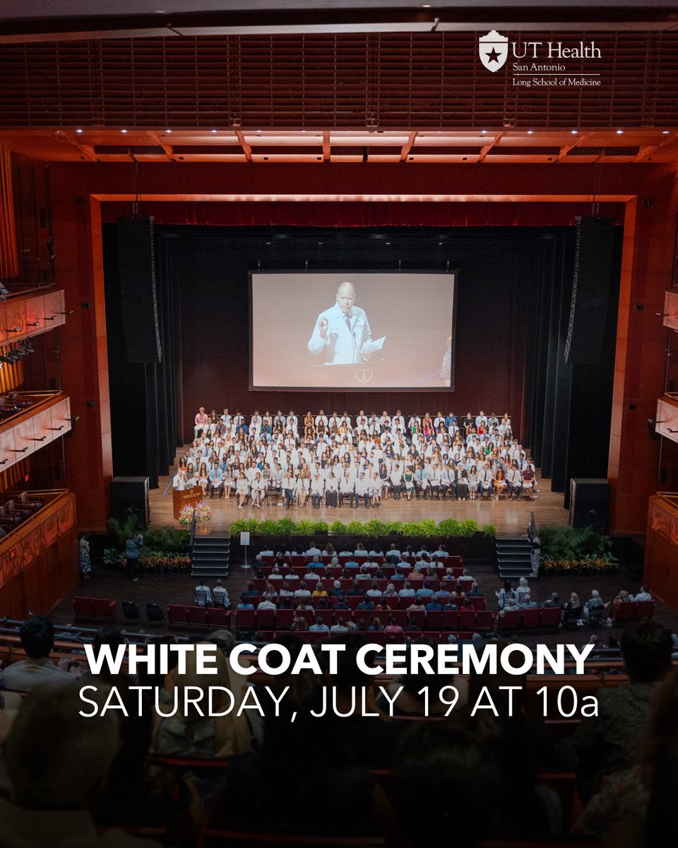 TheLongSOM's tweet image. If you want to join the celebration for the class of 2029 White Coat Ceremony but can't make it in person, we have you covered. Tap the link to watch our incoming medical students take the stage: bit.ly/46Lmuha
#UTSanAntonioWhiteCoat #FutureHealthLeaders