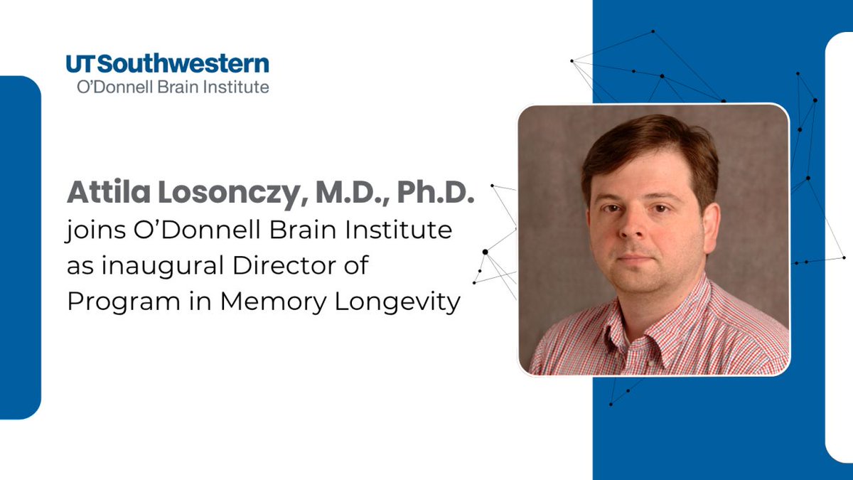 UTSWBrain's tweet image. Welcome to Attila Losonczy, M.D., Ph.D., who joins OBI to lead our new Program in Memory Longevity! He is a pioneer in systems and circuit #neuroscience, and has made foundational contributions to the understanding of how the brain encodes, consolidates, and retrieves #memories.