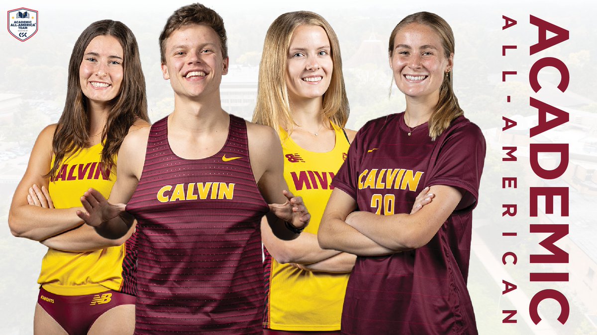 Calvin_Uni's tweet image. Congratulations to four outstanding student-athletes who were named Academic All-Americans for the 2024-2025 academic year! ❤️💛
👟 Jenna Allman (Women's XC/T&F)
👟 Sophie Bull (Women's XC/T&F)
⚽ Lucy Iverson (Women's Soccer)
👟 Luke Witvliet (Men's XC/T&F)
#GoCalvin
