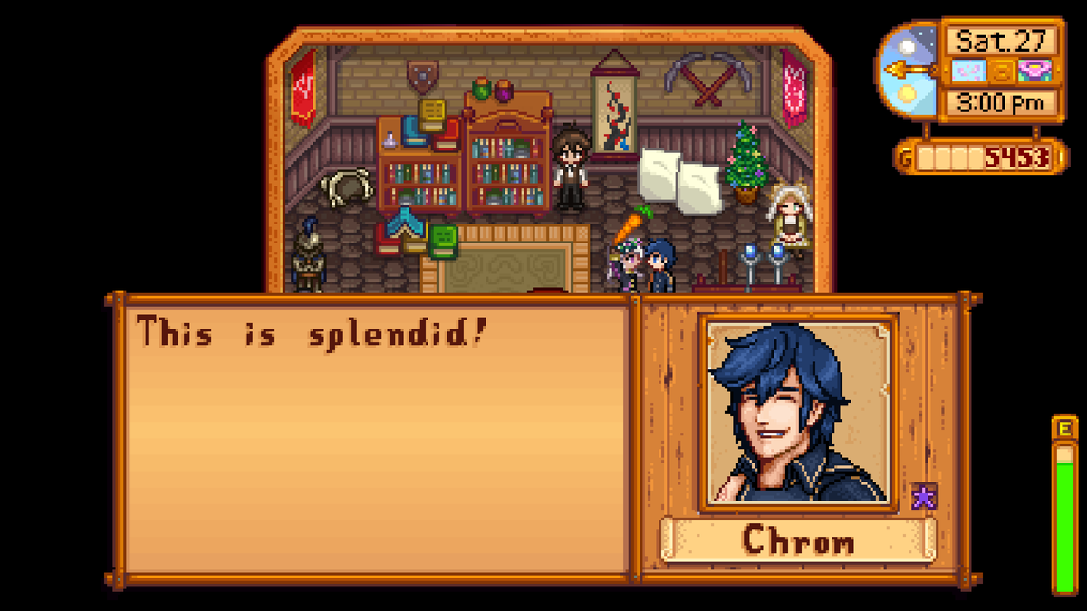 shutupsprinkles's tweet photo. Teamed up with @Keyteorr to nuke @CoralHoneyRose into oblivion for FE ArtScuffle 😌 I recreated the barracks as thought it was a Stardew mod

#fireemblem https://t.co/cdnssLPfB7