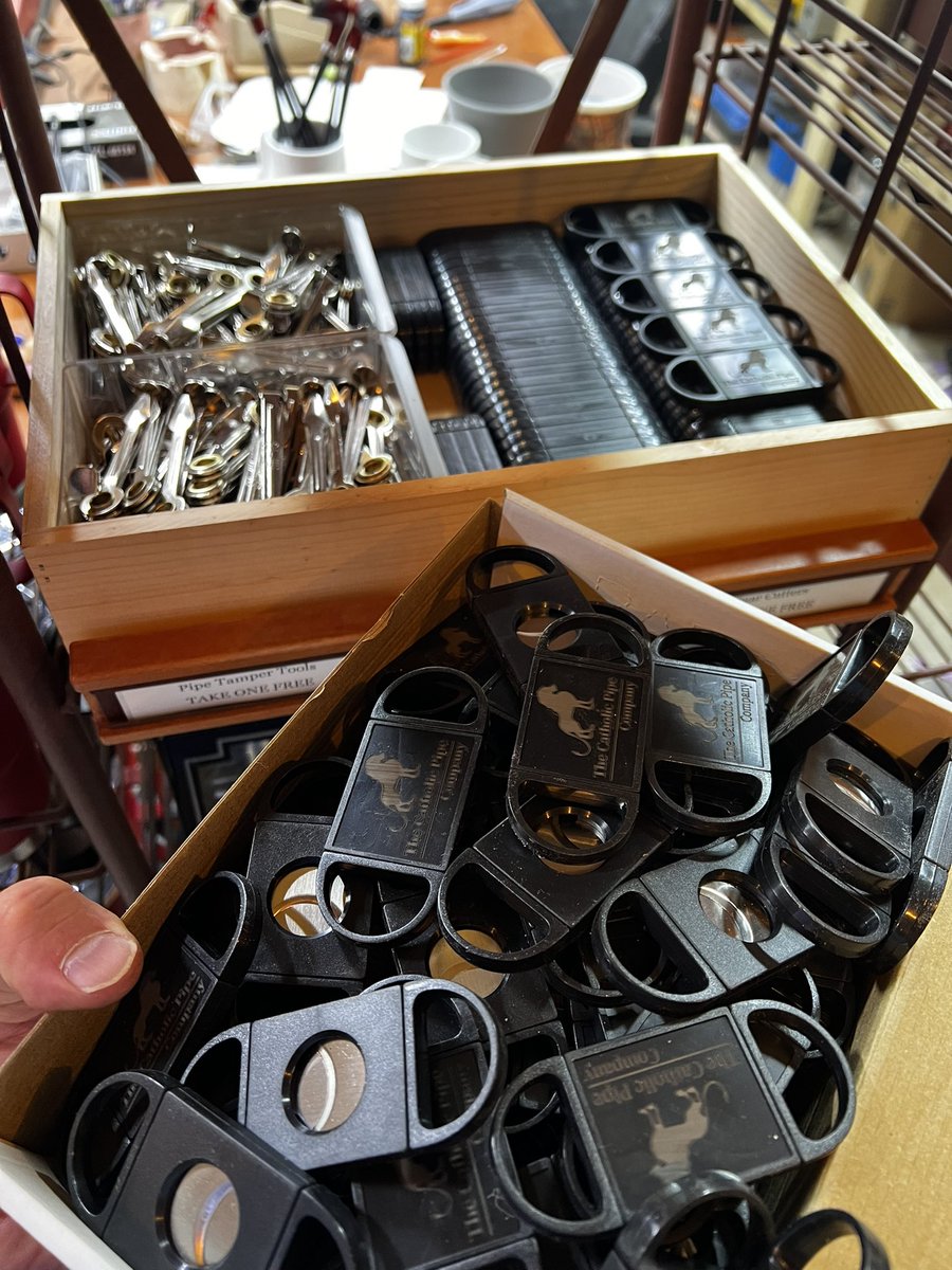 CatholicPipeCo's tweet image. Cranking out the freebies for the Chesterton Conference next week!
