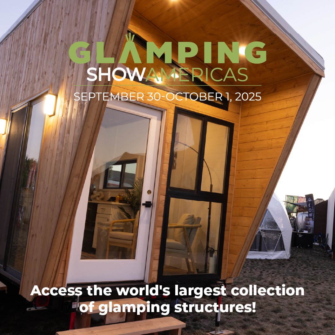 Tiny homes. Safari tents. Domes. Wagons. Yurts.
Step inside them all at #GlampingShowAmericas (Sept 30–Oct 1)!

Explore the world’s largest glamping structure showcase and attend expert-led sessions to grow your biz.

Book now. Tix prices go up next month: glampingshow.us/register/