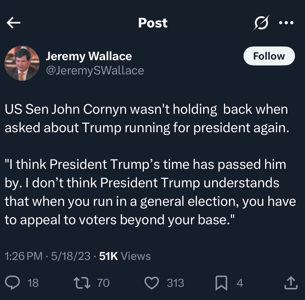 KenPaxtonTX's tweet image. John Cornyn is getting desperate, and everyone in DC knows it.
He's attacking me with the same arguments he used to try and take down President Trump, and he's just as wrong now as he was then.