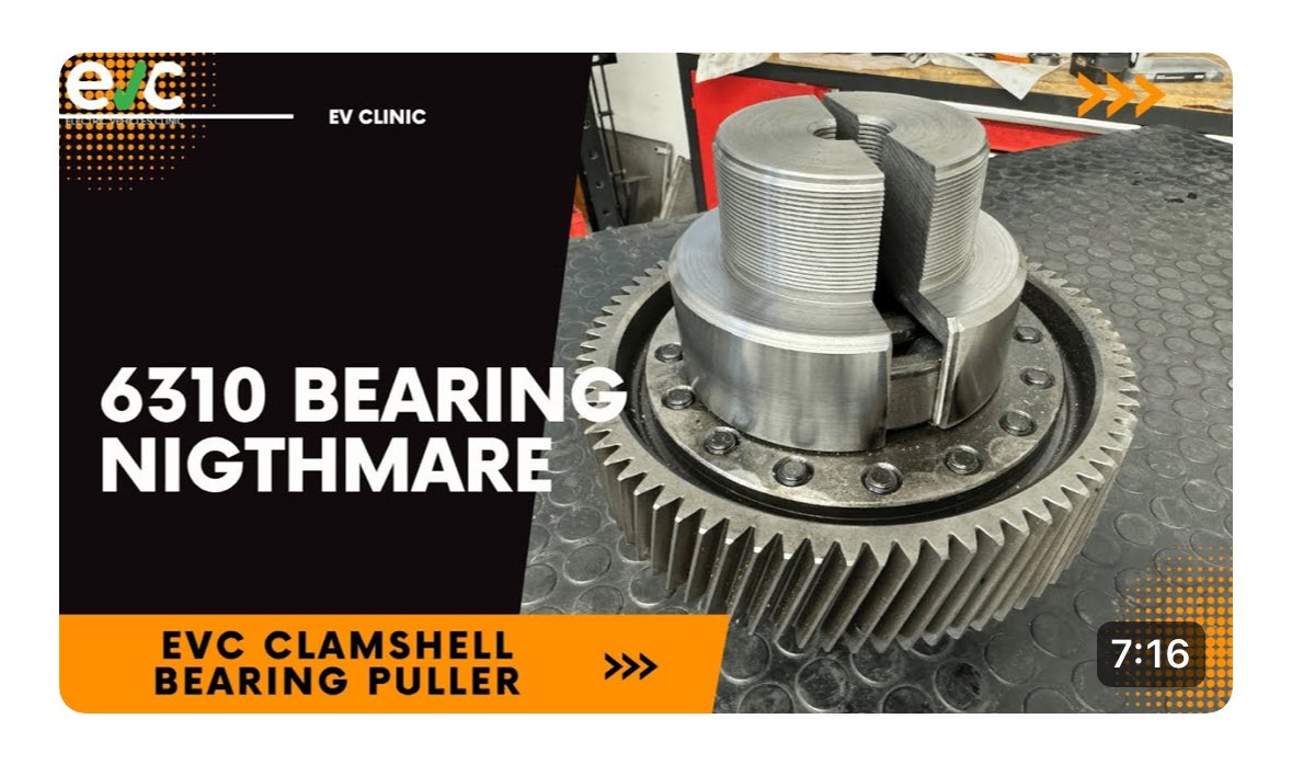 evclinic's tweet image. When the market fails, innovation steps in.
The Tesla Large Drive Unit (LDU) presents one of the most notoriously difficult bearing removal challenges — a tight clearance between the bearing and gear that renders most commercial tools ineffective or painfully slow.
That’s why…