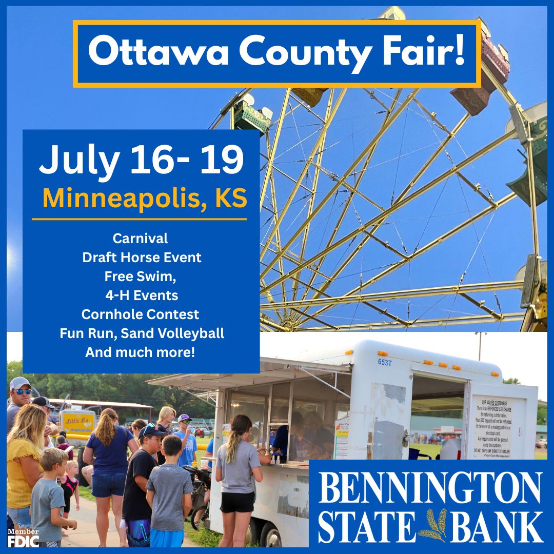 🎉 Don't miss the Ottawa County Fair this week at the Ottawa County Fairgrounds in Minneapolis, July 16-19! 🎡 There is something fun for everyone! Be sure to come to the carnival on Wed, Thurs and Fri night, July 16-18 from 7:00-11:00 PM. We will be there tonight selling