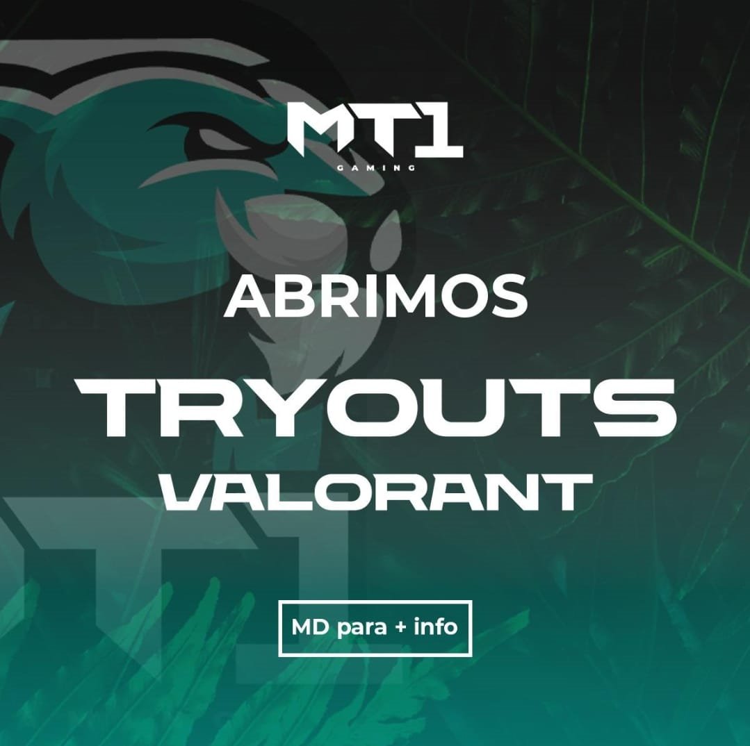 📢Desde MT1 abrimos la convocatoria a nuevos talentos que deseen competir al más alto nivel.
Buscamos jugadores con ambición y compromiso para formar parte de un proyecto que apunta a destacarse tanto en Invite como en Green Gaming.

#VALORANT #Esports #búsqueda #MT1