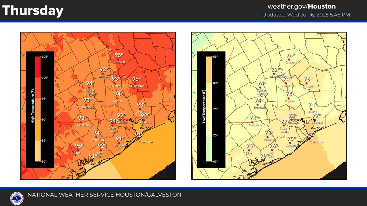 NWSHouston's tweet image. Good afternoon #Houston. Expecting more warm weather tonight and Thursday, though higher rain chances and heavier rainfall will be possible heading into the weekend. #TXwx #HOUwx