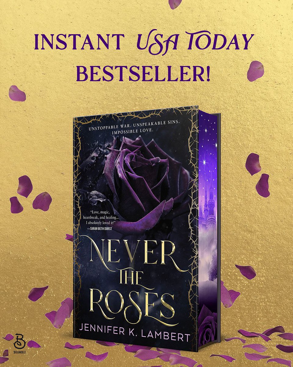 A huge congratulations is in order for Jennifer K. Lambert on hitting the <a href="/USATODAY/">USA TODAY</a> list with #NeverTheRoses!🥳🎉 We have so much love for this beautiful book and we’re so excited over this well-deserved recognition! Congrats, Jennifer!!!🌹💜