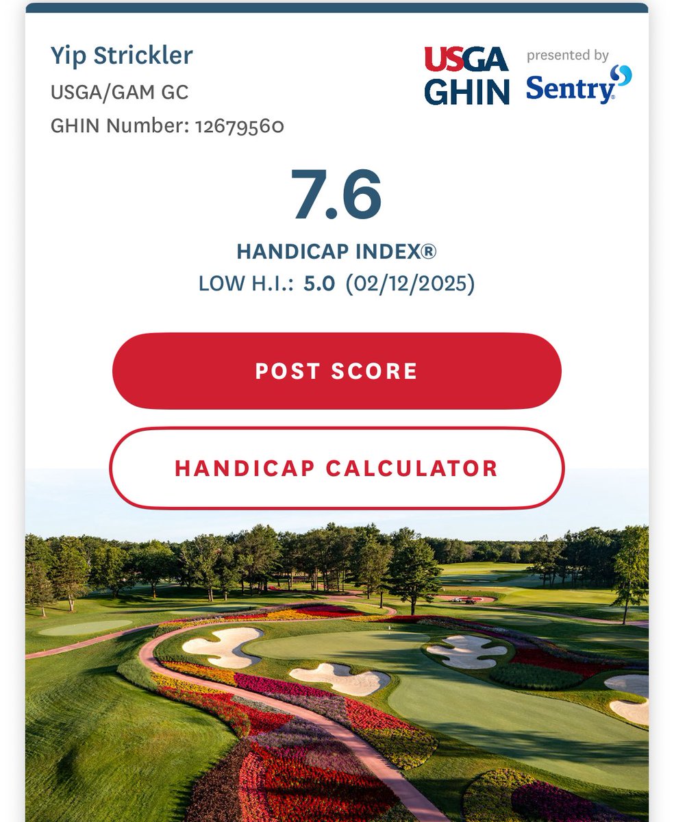 YipStrickler's tweet image. I’m extremely thankful to be living one more day while avoiding the dreadful SOFT CAP! Also, I refuse to discuss the 3 double bogeys on the back. 🤦♂️ #golf #yip #journalism