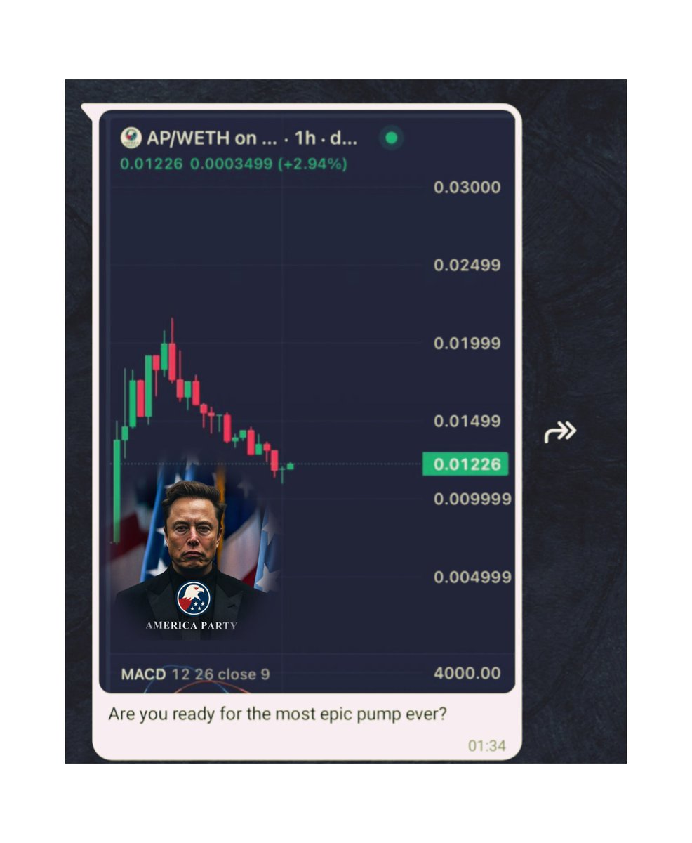 ■□●○•° $AP °•○●□■
You Say... 
#Bullish #Ethereum
<a href="/AmericaPartyX/">News America Party</a> <a href="/iam_smx/">SMX 🇺🇸</a> <a href="/iam_smx/">SMX 🇺🇸</a> 
0xe60e9bd04ccc0a394f1fdf29874e35a773cb07f4