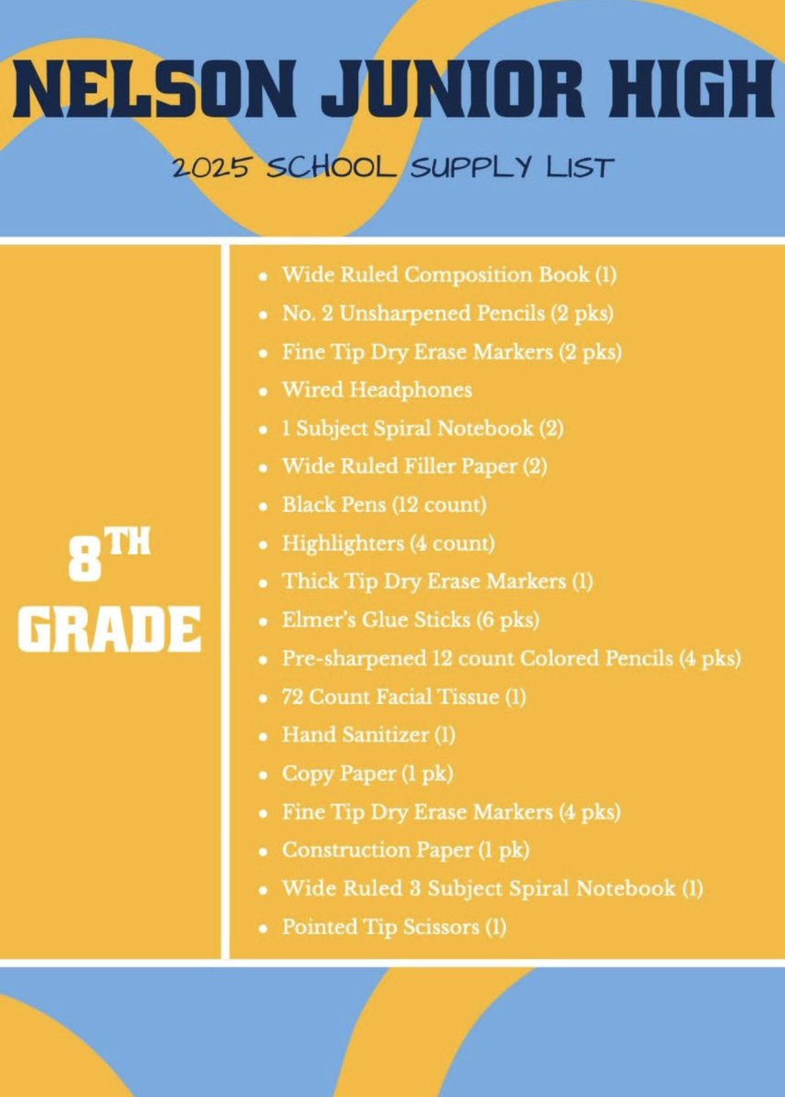 💙💛🩵 ATTENTION HAWKS!! 🩵💛💙 Make sure your hawk has what they need to start the year! 📓✏️📚 #schoolsupplies