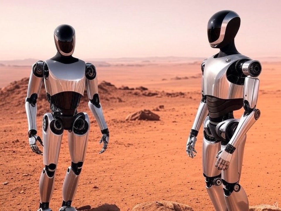 ElonMuskAOC's tweet image. If you had two robots what would you name them?