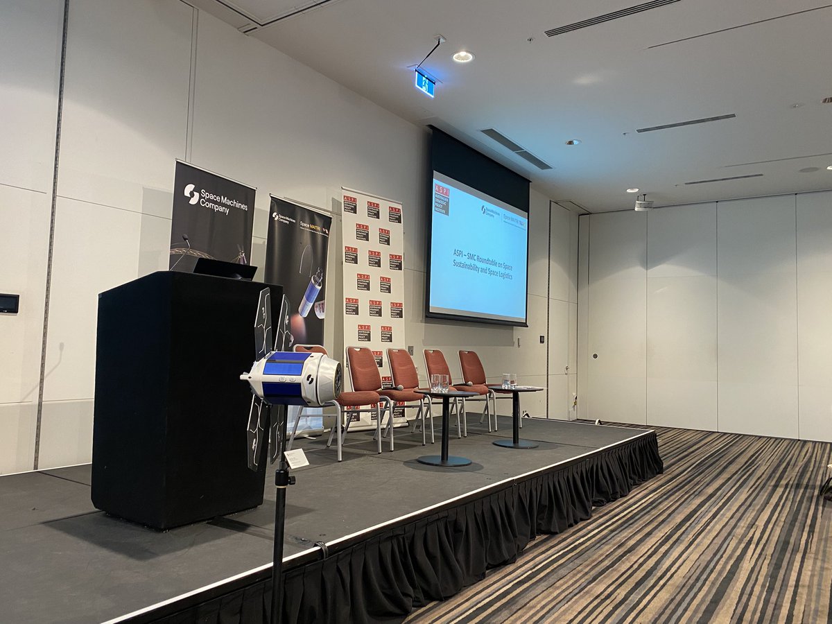 The stage is set for the <a href="/ASPI_org/">ASPI</a> <a href="/SpaceMachinesCo/">Space Machines Company</a> Roundtable on Space Sustainability and Space Logistics at the #Adelaide Convention Center!