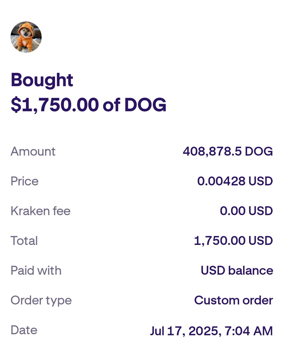 DISHANGE168's tweet image. Just deployed $1750 into $DOG on @KrakenFX F1 Challenge 💸
How much $DOG did you trade today?
✅ Withdraw all your $DOG from Gate Bitget MEXC LBank to your BTC wallet or Kraken !!!
✅ Trade(buy, sell, swap) $DOG on @krakenfx(not kraken pro), Win the F1 rear wing !!!
✅…