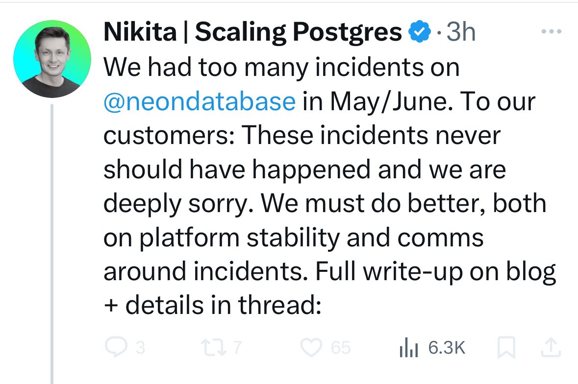 AvgDatabaseCEO's tweet image. Do we think he actually wrote this tweet? Does not feel like one of his ghost writer ones.
Databricks probably threatened to claw back some of the money in escrow unless he gets his act together.