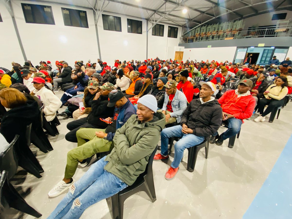 EFF_Western Cape (@effwesterncape_) on Twitter photo The EFF Secretary General <a href="/DlaminiMarshall/">Marshall Dlamini</a> addressing Western Cape Fighters at a reporting meeting ahead of the 12th ANNIVERSARY that will be held on the 26th July 2025 at Khayelitsha Rugby Stadium.
#EFFTurns12 The EFF Secretary General <a href="/DlaminiMarshall/">Marshall Dlamini</a> addressing Western Cape Fighters at a reporting meeting ahead of the 12th ANNIVERSARY that will be held on the 26th July 2025 at Khayelitsha Rugby Stadium.
#EFFTurns12