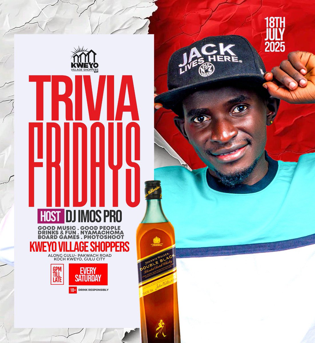 Lets kick start the weekend this friday with Trivia Friday hosted by DJ IMOS PRO. Catch you soon!!

Book that table early, 0779 339 550