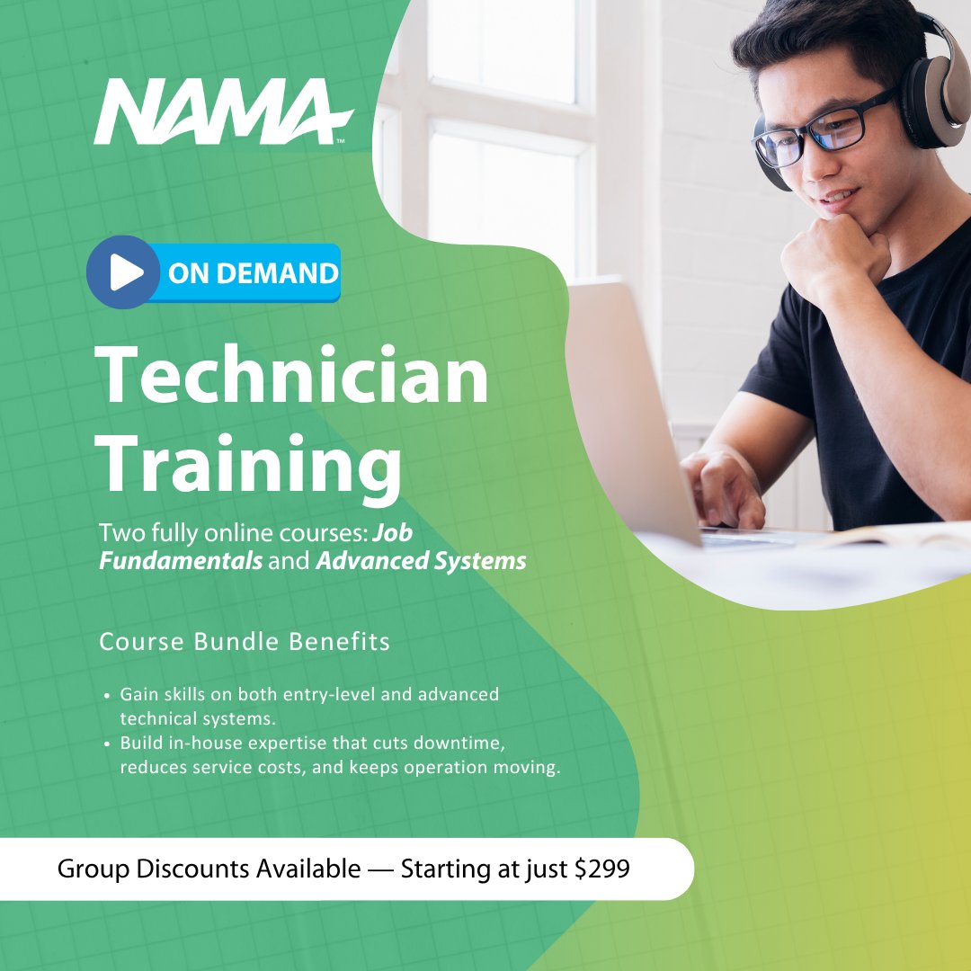 Machine downtime is expensive. NAMA’s Technician Training can help your team respond faster. Enroll today: namanow.org/knowledge/know…