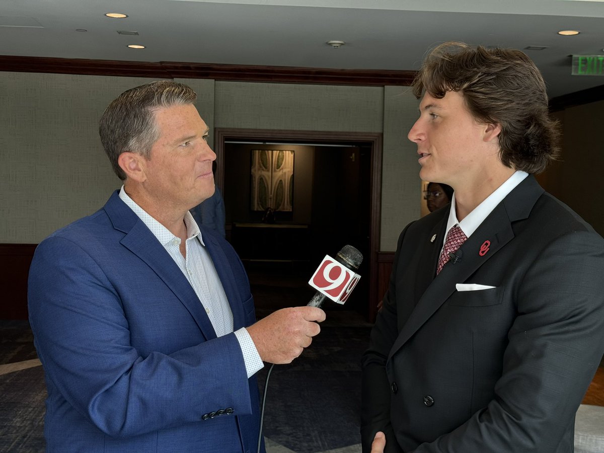 TRowOU's tweet image. Fun chat with new OU QB @John_Mateer4 coming up tonight at 6p & 10p on @NEWS9!