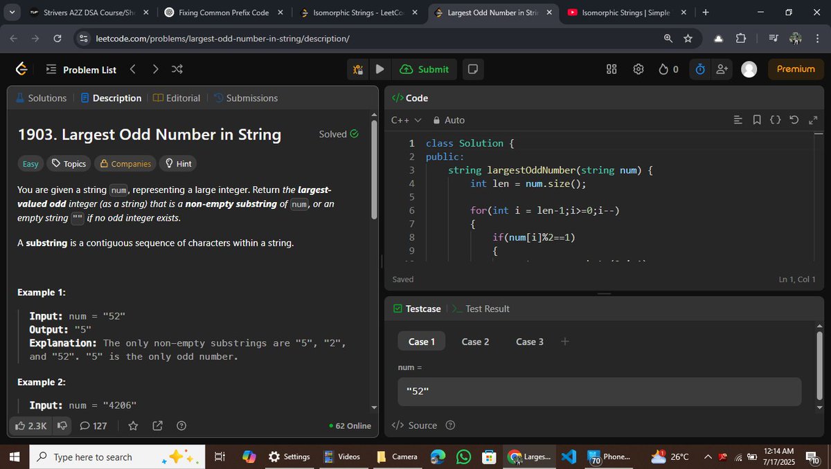 BhaskarRuthvik's tweet image. Man!! , Easy ones in string feels very hard for whatever reason
@striver_79 @takeUforward_
#LearnInPublic
#buildinpubic
#leetcode #LearnAndGrow