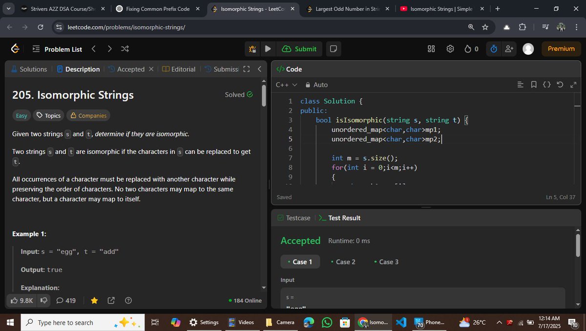 BhaskarRuthvik's tweet image. Man!! , Easy ones in string feels very hard for whatever reason
@striver_79 @takeUforward_
#LearnInPublic
#buildinpubic
#leetcode #LearnAndGrow